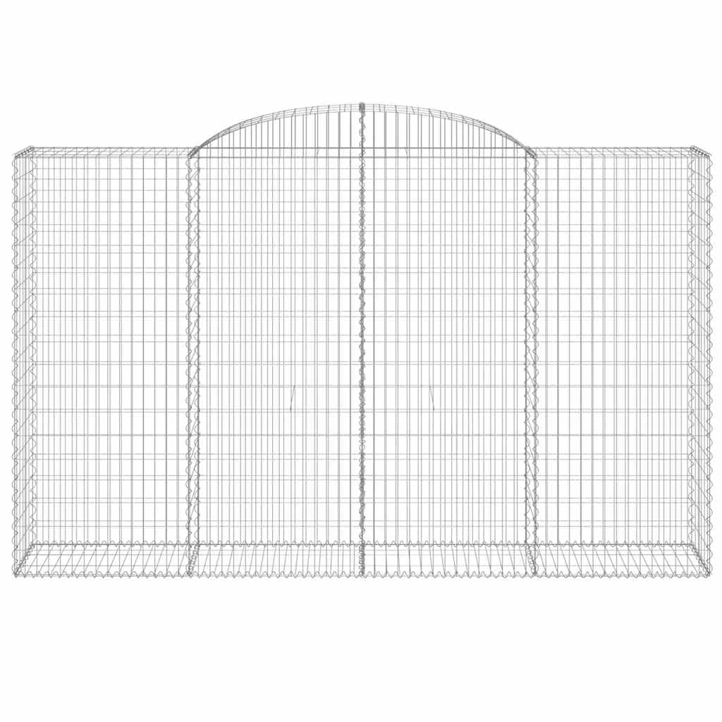 vidaXL Arched Gabion Baskets 11 pcs 300x50x180/200 cm Galvanised Iron 4