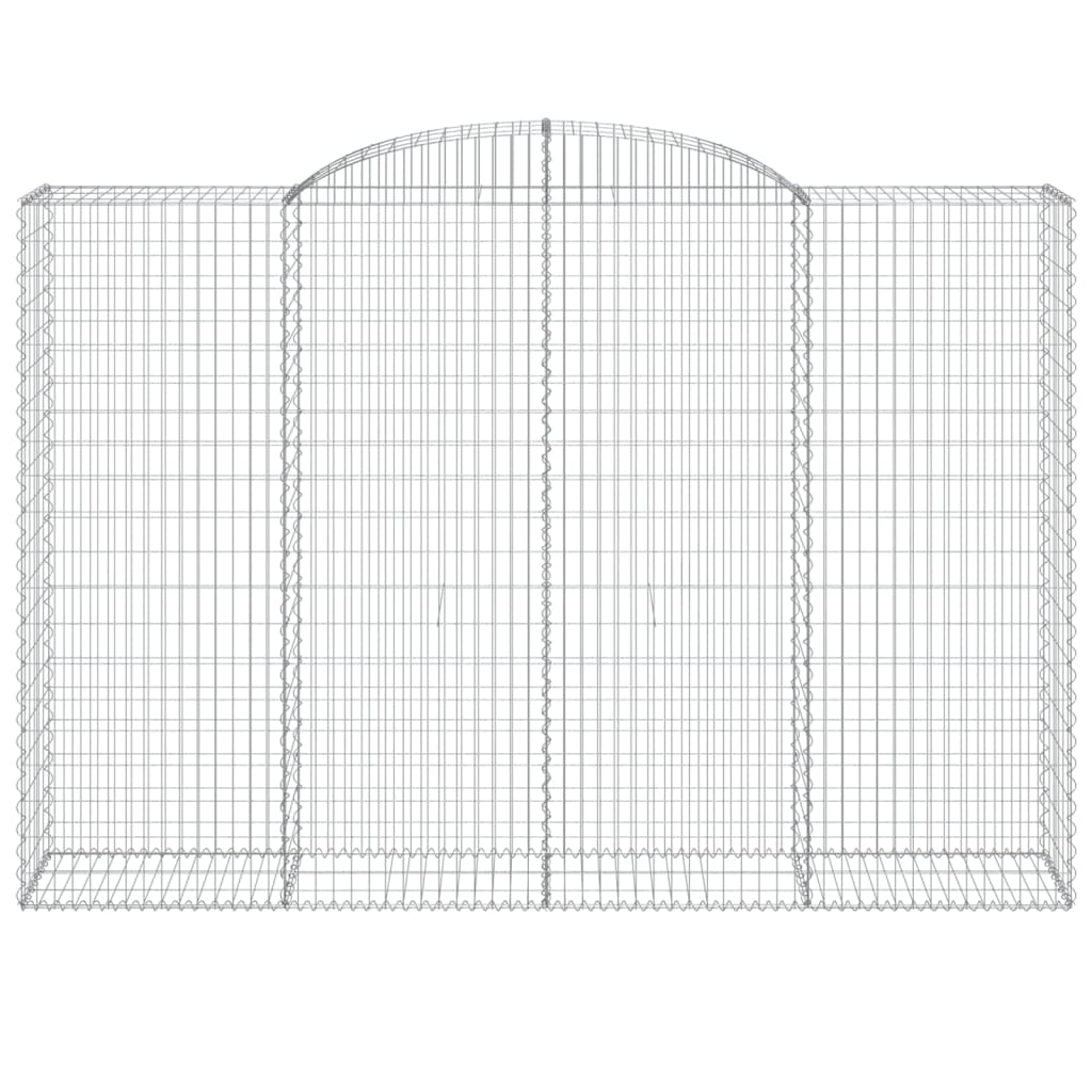 vidaXL Arched Gabion Baskets 4 pcs 300x50x200/220 cm Galvanised Iron 4