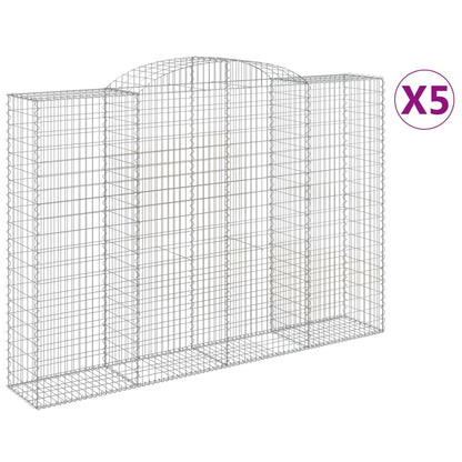 vidaXL Arched Gabion Baskets 5 pcs 300x50x200/220 cm Galvanised Iron 2