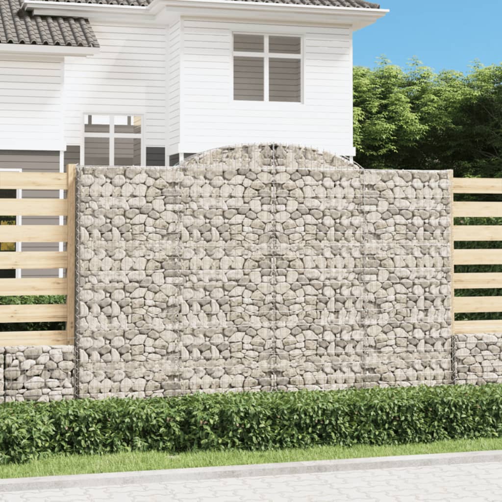 vidaXL Arched Gabion Baskets 5 pcs 300x50x200/220 cm Galvanised Iron 1