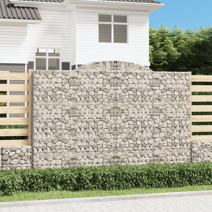 vidaXL Arched Gabion Baskets 6 pcs 300x50x200/220 cm Galvanised Iron 1