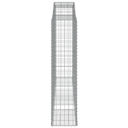 vidaXL Arched Gabion Baskets 7 pcs 300x50x200/220 cm Galvanised Iron 5