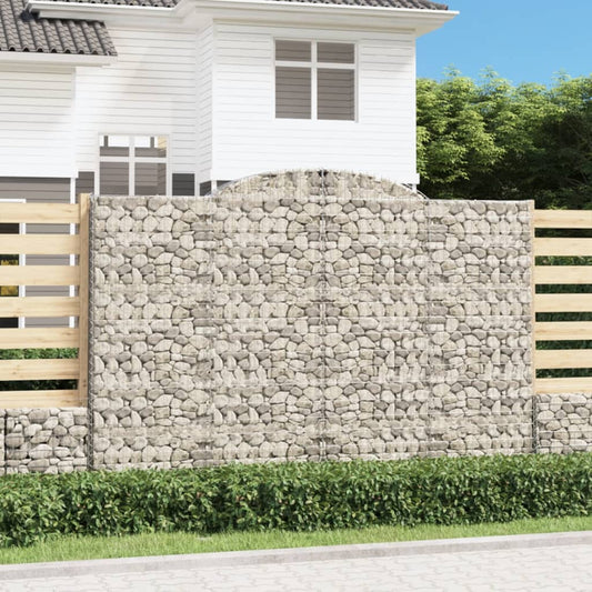vidaXL Arched Gabion Baskets 7 pcs 300x50x200/220 cm Galvanised Iron 1