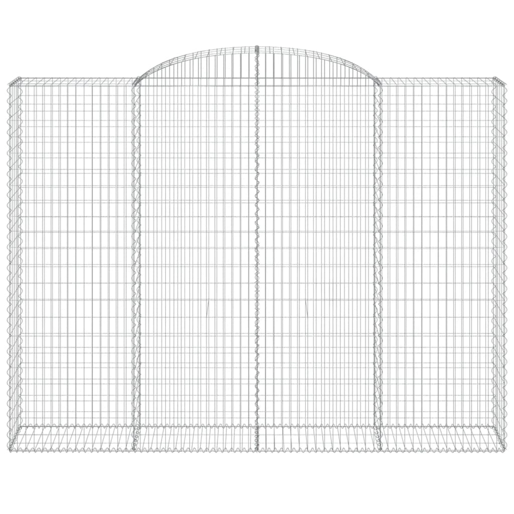 vidaXL Arched Gabion Baskets 3 pcs 300x50x220/240 cm Galvanised Iron 4