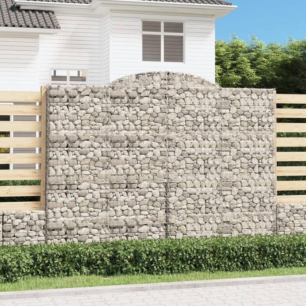 vidaXL Arched Gabion Baskets 3 pcs 300x50x220/240 cm Galvanised Iron