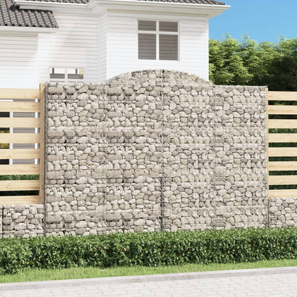 vidaXL Arched Gabion Baskets 3 pcs 300x50x220/240 cm Galvanised Iron 1
