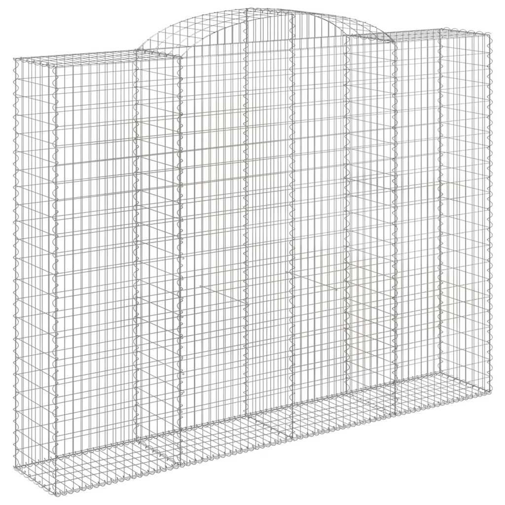 vidaXL Arched Gabion Baskets 4 pcs 300x50x220/240 cm Galvanised Iron 3