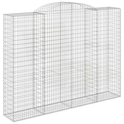 vidaXL Arched Gabion Baskets 4 pcs 300x50x220/240 cm Galvanised Iron 3