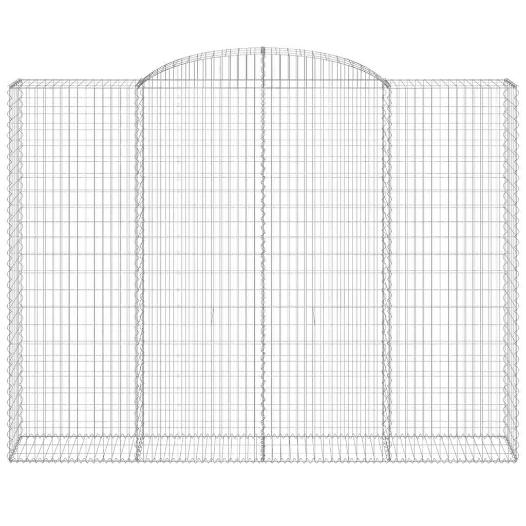 vidaXL Arched Gabion Baskets 4 pcs 300x50x220/240 cm Galvanised Iron 4