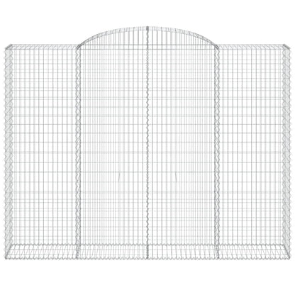 vidaXL Arched Gabion Baskets 5 pcs 300x50x220/240 cm Galvanised Iron 4
