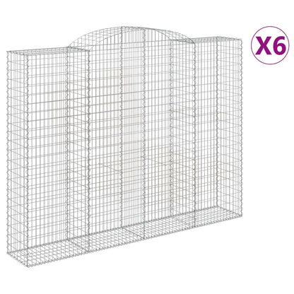 vidaXL Arched Gabion Baskets 6 pcs 300x50x220/240 cm Galvanised Iron 2