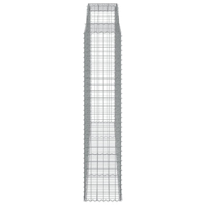 vidaXL Arched Gabion Baskets 7 pcs 300x50x220/240 cm Galvanised Iron 5