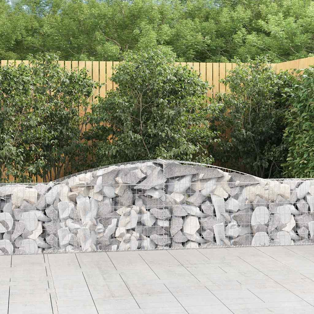vidaXL Arched Gabion Baskets Galvanised Iron 4 pcs 400 x 30 x 40/60 cm – 400 x 50 x 220/240 cm – Part 3