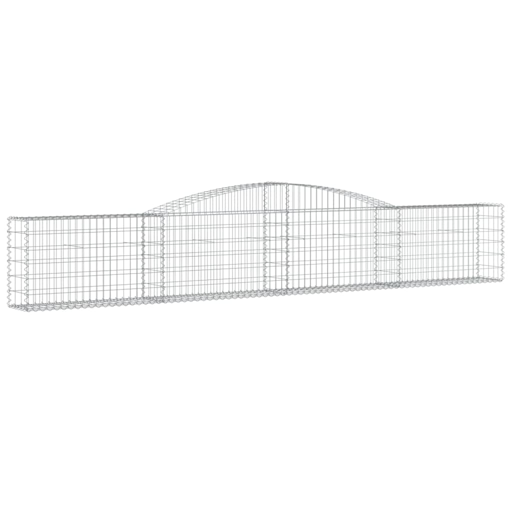 vidaXL Arched Gabion Baskets 7 pcs 400x30x60/80 cm Galvanised Iron 3