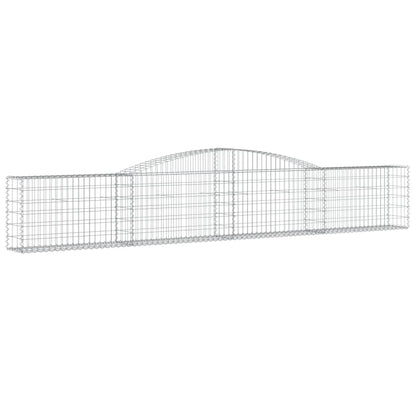 vidaXL Arched Gabion Baskets 7 pcs 400x30x60/80 cm Galvanised Iron 3
