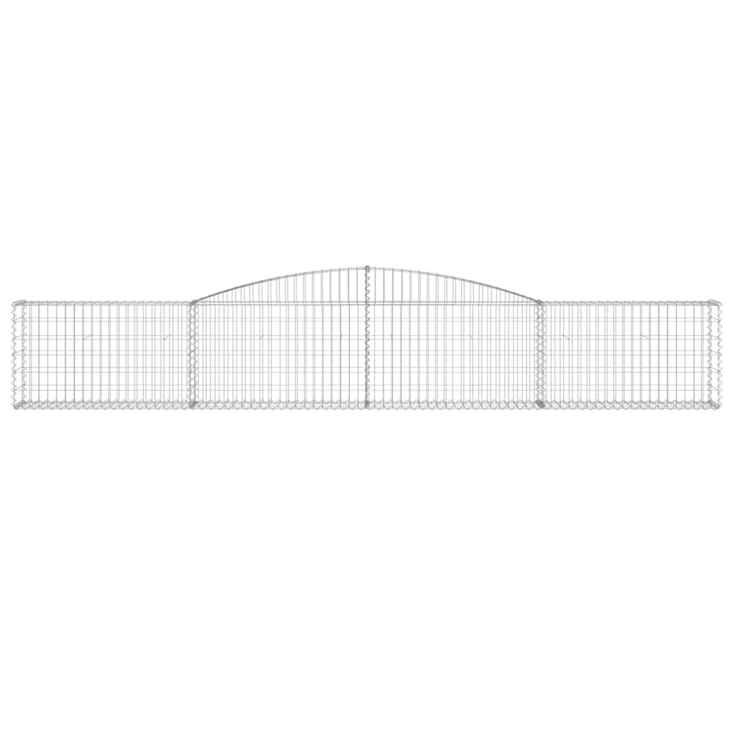 vidaXL Arched Gabion Baskets 7 pcs 400x30x60/80 cm Galvanised Iron 4