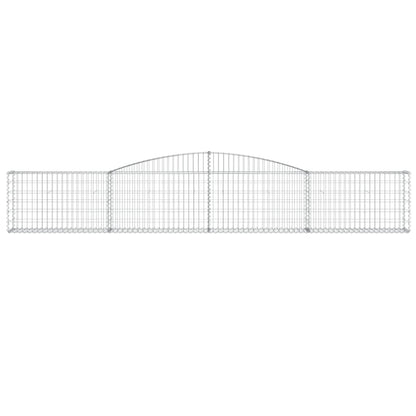 vidaXL Arched Gabion Baskets 7 pcs 400x30x60/80 cm Galvanised Iron 4