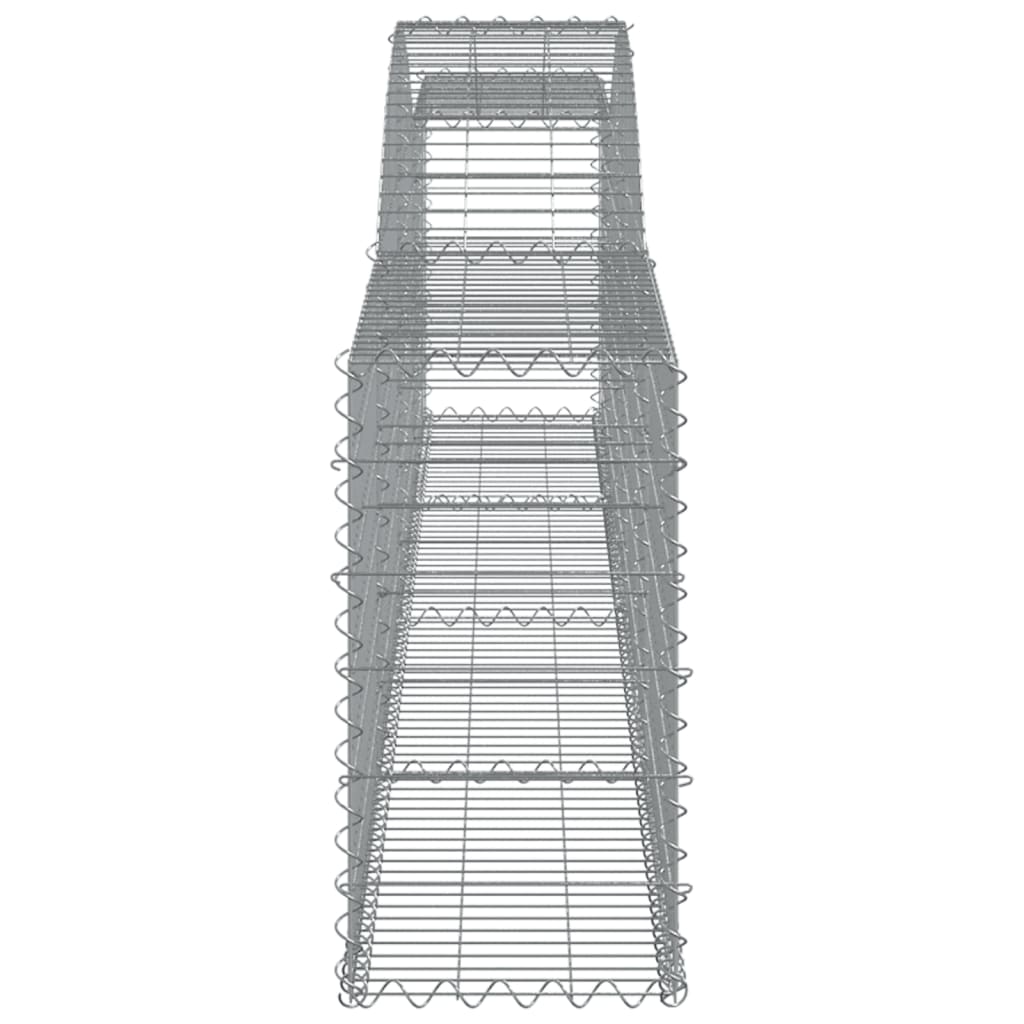 vidaXL Arched Gabion Baskets 7 pcs 400x30x60/80 cm Galvanised Iron 5