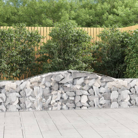 vidaXL Arched Gabion Baskets 7 pcs 400x30x60/80 cm Galvanised Iron 1