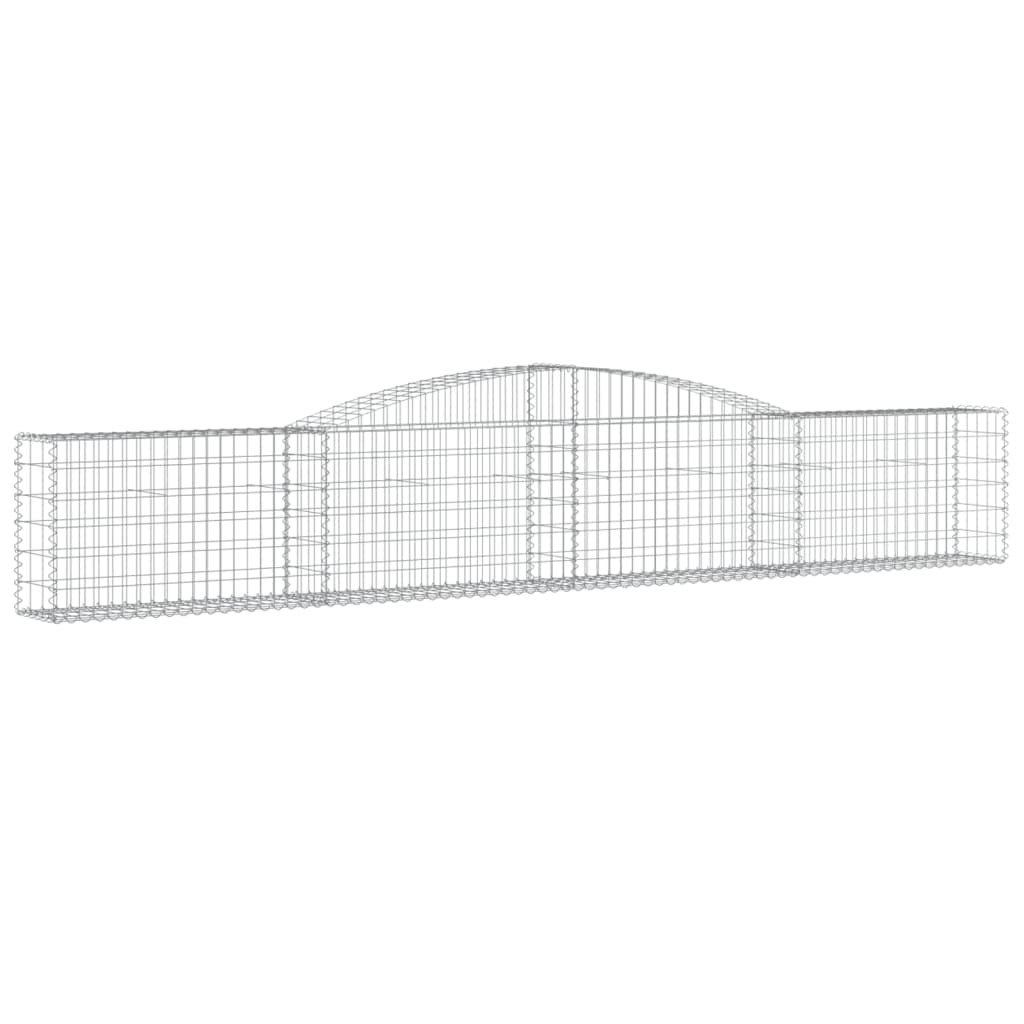 vidaXL Arched Gabion Baskets 8 pcs 400x30x60/80 cm Galvanised Iron 3