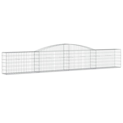 vidaXL Arched Gabion Baskets 8 pcs 400x30x60/80 cm Galvanised Iron 3