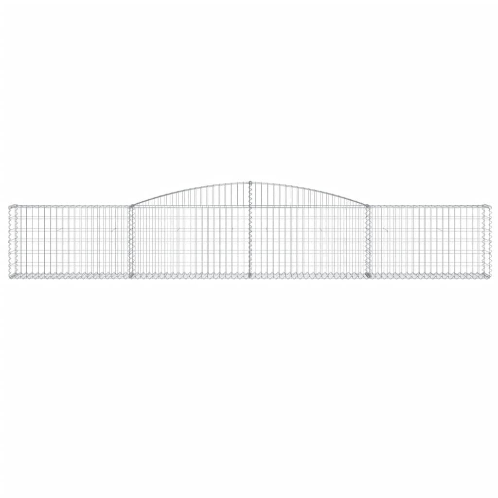 vidaXL Arched Gabion Baskets 8 pcs 400x30x60/80 cm Galvanised Iron 4