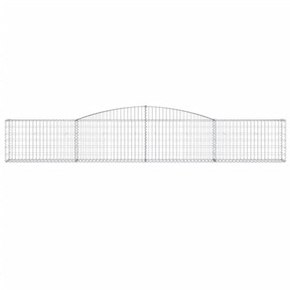 vidaXL Arched Gabion Baskets 8 pcs 400x30x60/80 cm Galvanised Iron 4