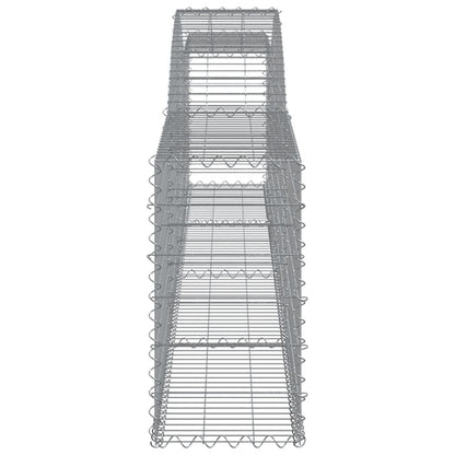 vidaXL Arched Gabion Baskets 8 pcs 400x30x60/80 cm Galvanised Iron 5