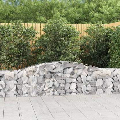 vidaXL Arched Gabion Baskets 8 pcs 400x30x60/80 cm Galvanised Iron 1
