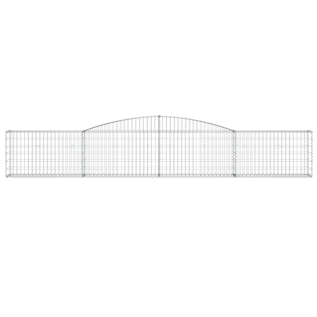 vidaXL Arched Gabion Baskets 9 pcs 400x30x60/80 cm Galvanised Iron 4