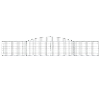 vidaXL Arched Gabion Baskets 9 pcs 400x30x60/80 cm Galvanised Iron 4