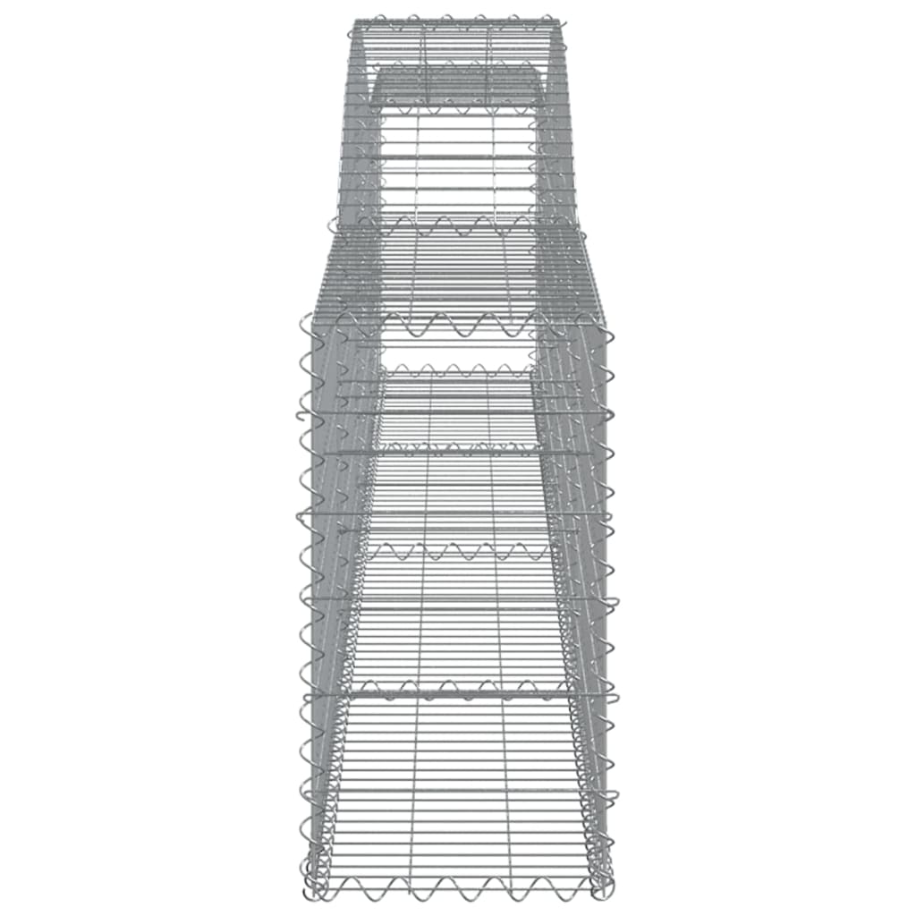 vidaXL Arched Gabion Baskets 9 pcs 400x30x60/80 cm Galvanised Iron 5