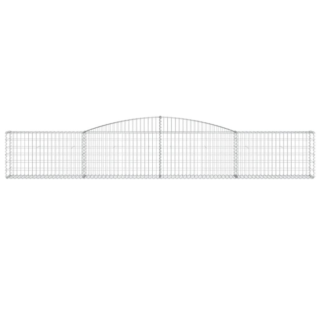 vidaXL Arched Gabion Baskets 15 pcs 400x30x60/80 cm Galvanised Iron 4