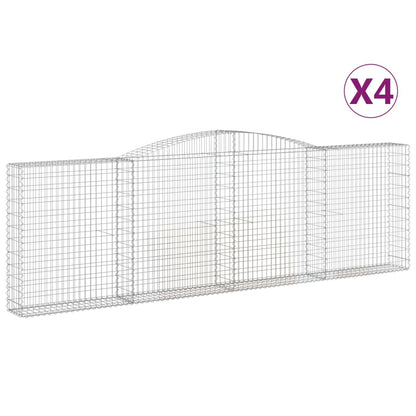 Arched Gabion Baskets Galvanised Iron 4 400 x 30 x 40/60–400 x 50 x 220/240 cm 400 x 30 x 120/140 cm
