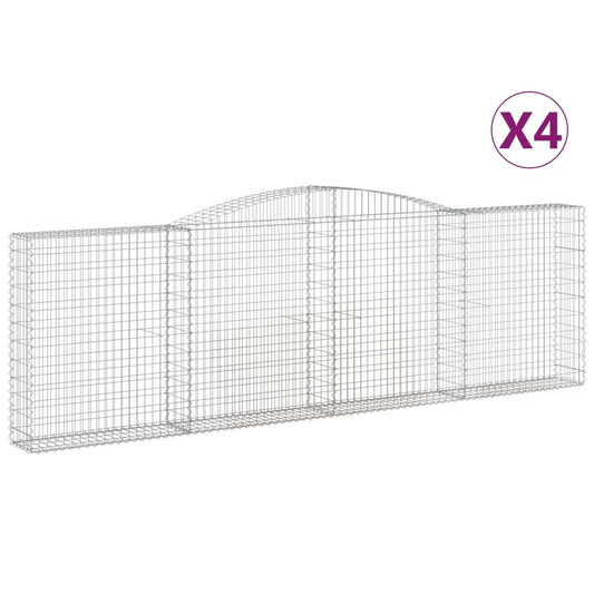 Arched Gabion Baskets Galvanised Iron 4 400 x 30 x 40/60–400 x 50 x 220/240 cm 400 x 30 x 120/140 cm