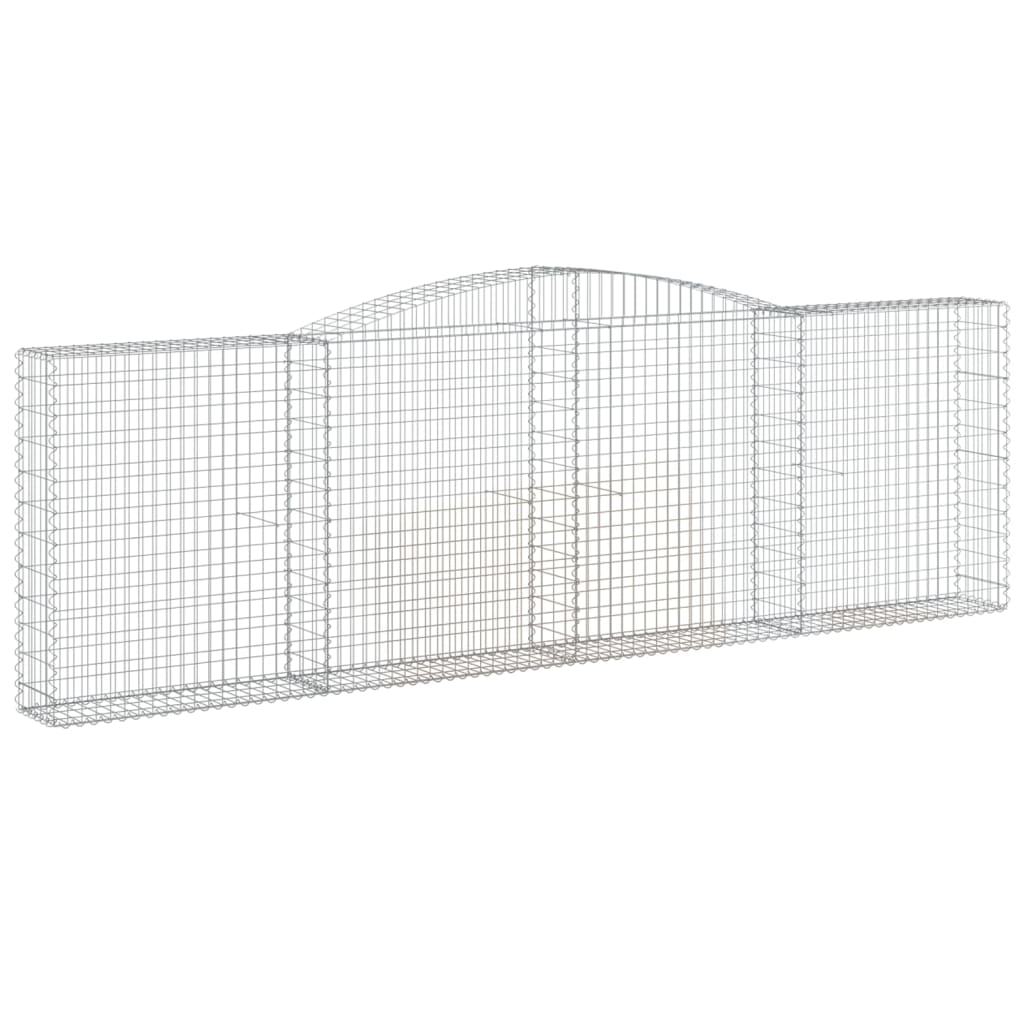 vidaXL Arched Gabion Baskets 5 pcs 400x30x120/140 cm Galvanised Iron 3