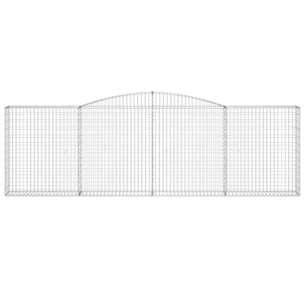 vidaXL Arched Gabion Baskets 5 pcs 400x30x120/140 cm Galvanised Iron 4