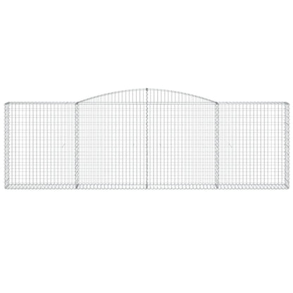 vidaXL Arched Gabion Baskets 5 pcs 400x30x120/140 cm Galvanised Iron 4