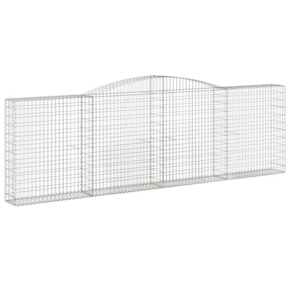 vidaXL Arched Gabion Baskets 8 pcs 400x30x120/140 cm Galvanised Iron 3