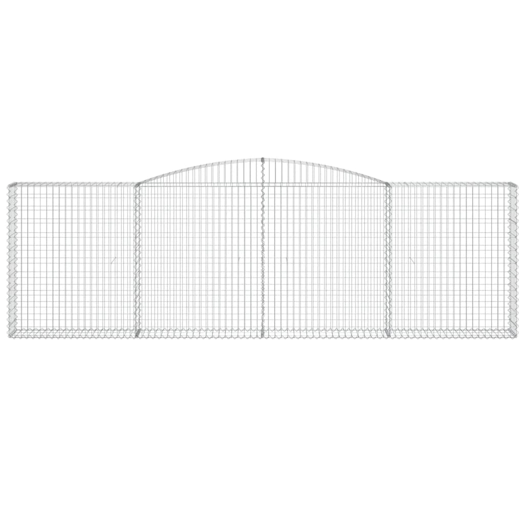 vidaXL Arched Gabion Baskets 8 pcs 400x30x120/140 cm Galvanised Iron 4
