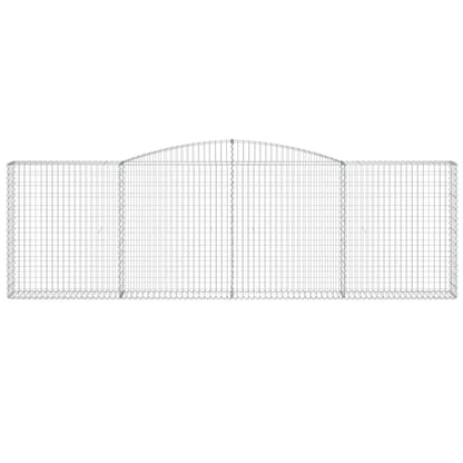 vidaXL Arched Gabion Baskets 8 pcs 400x30x120/140 cm Galvanised Iron 4