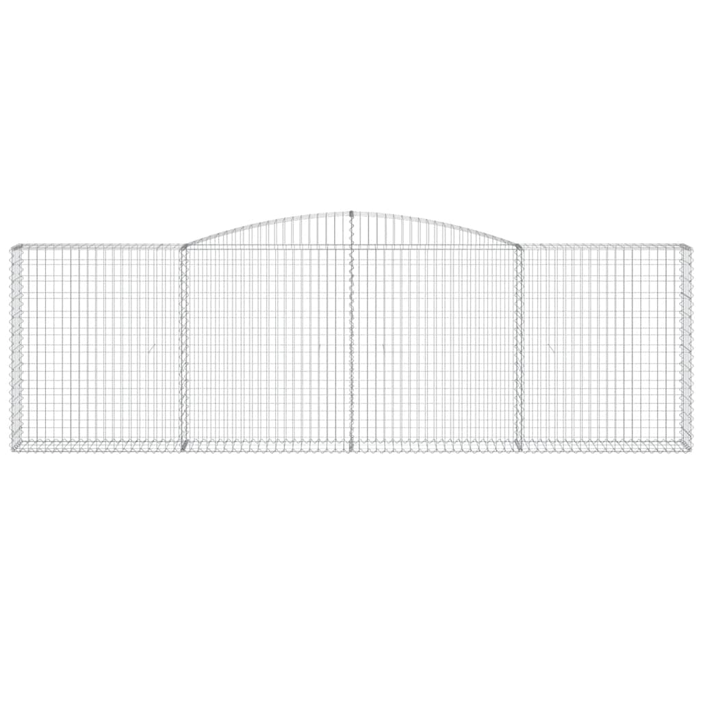 vidaXL Arched Gabion Baskets 9 pcs 400x30x120/140 cm Galvanised Iron 4