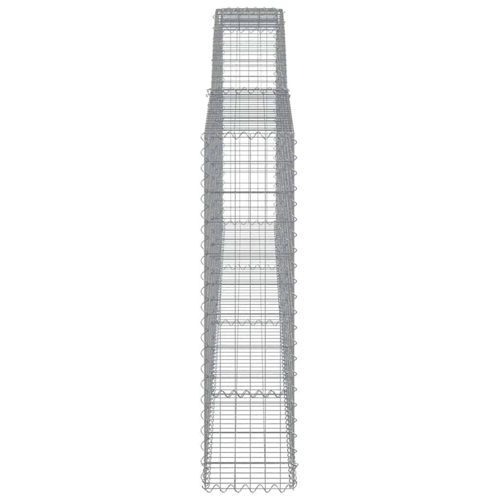 vidaXL Arched Gabion Baskets 9 pcs 400x30x120/140 cm Galvanised Iron 5