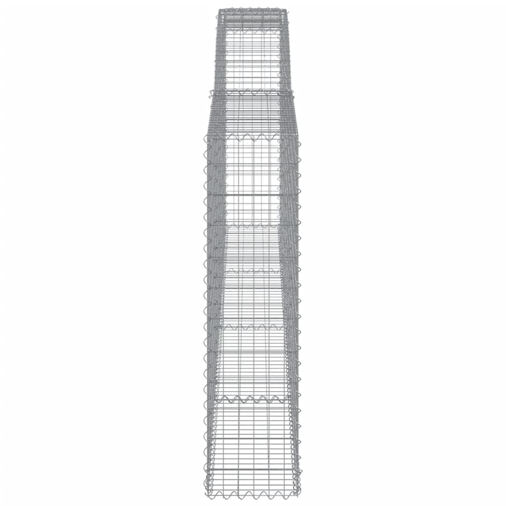 vidaXL Arched Gabion Baskets 10 pcs 400x30x120/140 cm Galvanised Iron 5