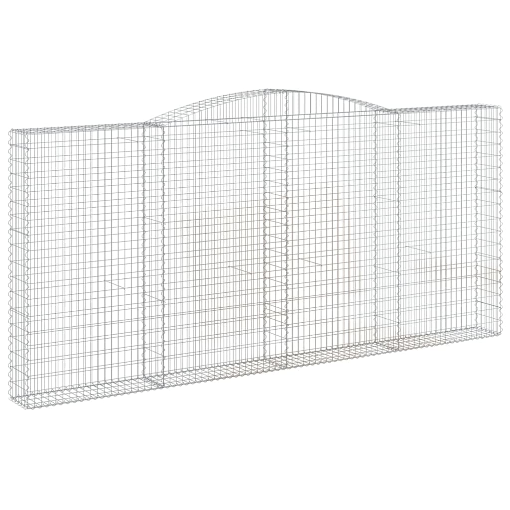vidaXL Arched Gabion Baskets 3 pcs 400x30x180/200 cm Galvanised Iron 3