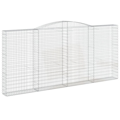 vidaXL Arched Gabion Baskets 3 pcs 400x30x180/200 cm Galvanised Iron 3