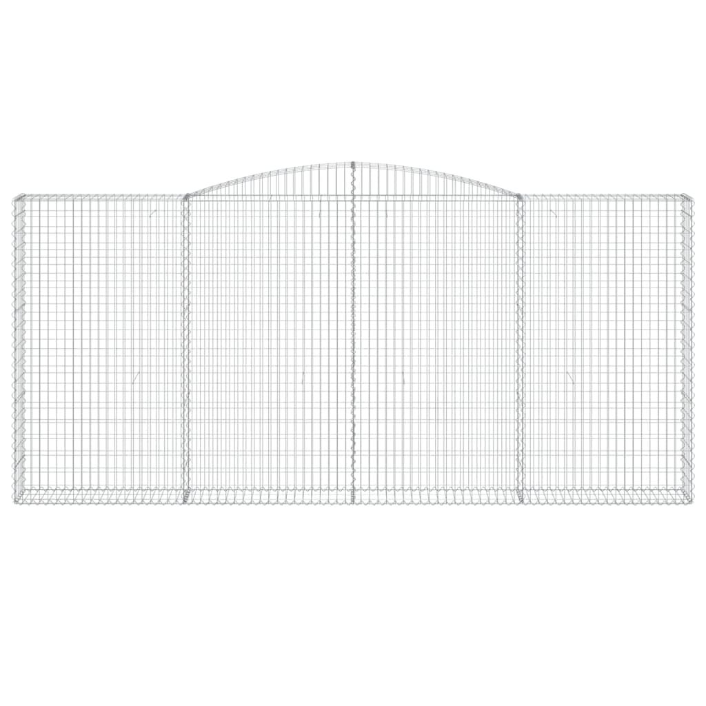 vidaXL Arched Gabion Baskets 3 pcs 400x30x180/200 cm Galvanised Iron 4