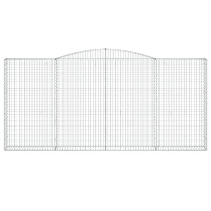 vidaXL Arched Gabion Baskets 3 pcs 400x30x180/200 cm Galvanised Iron 4
