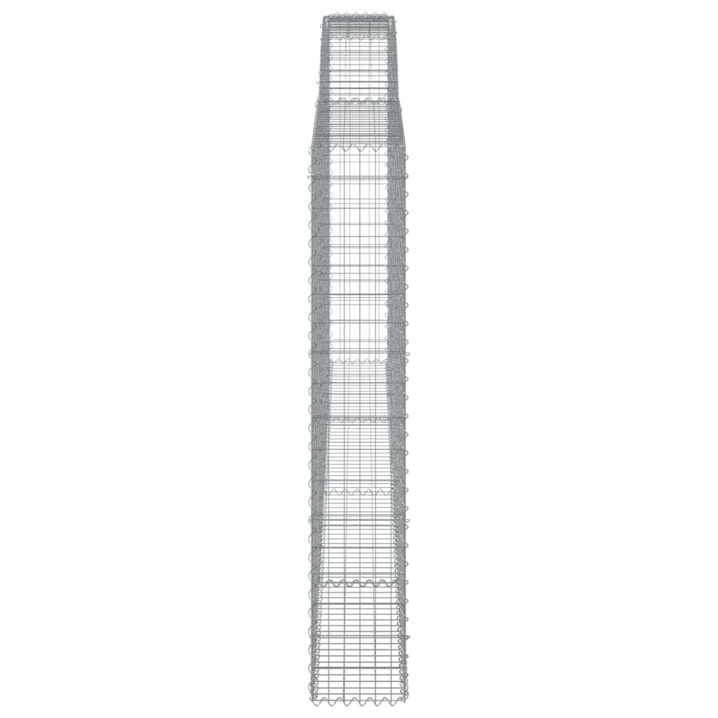 vidaXL Arched Gabion Baskets 3 pcs 400x30x180/200 cm Galvanised Iron 5