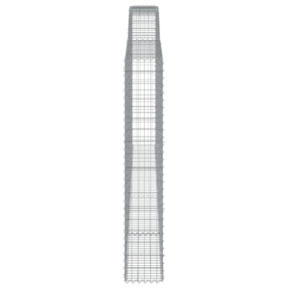 vidaXL Arched Gabion Baskets 3 pcs 400x30x180/200 cm Galvanised Iron 5